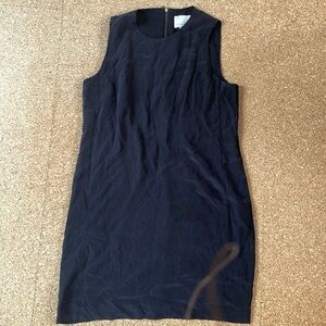 Like New Cynthia Rowley 100% Silk Black Shift Dress with Gold Zipper